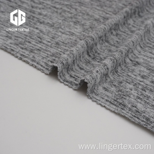 Heather Grey Polyester Hacci Fabric For Sweater